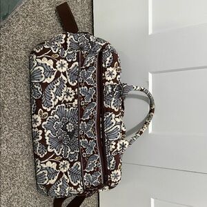 Vera Bradley Floral Brown and Blue Travel Bag
